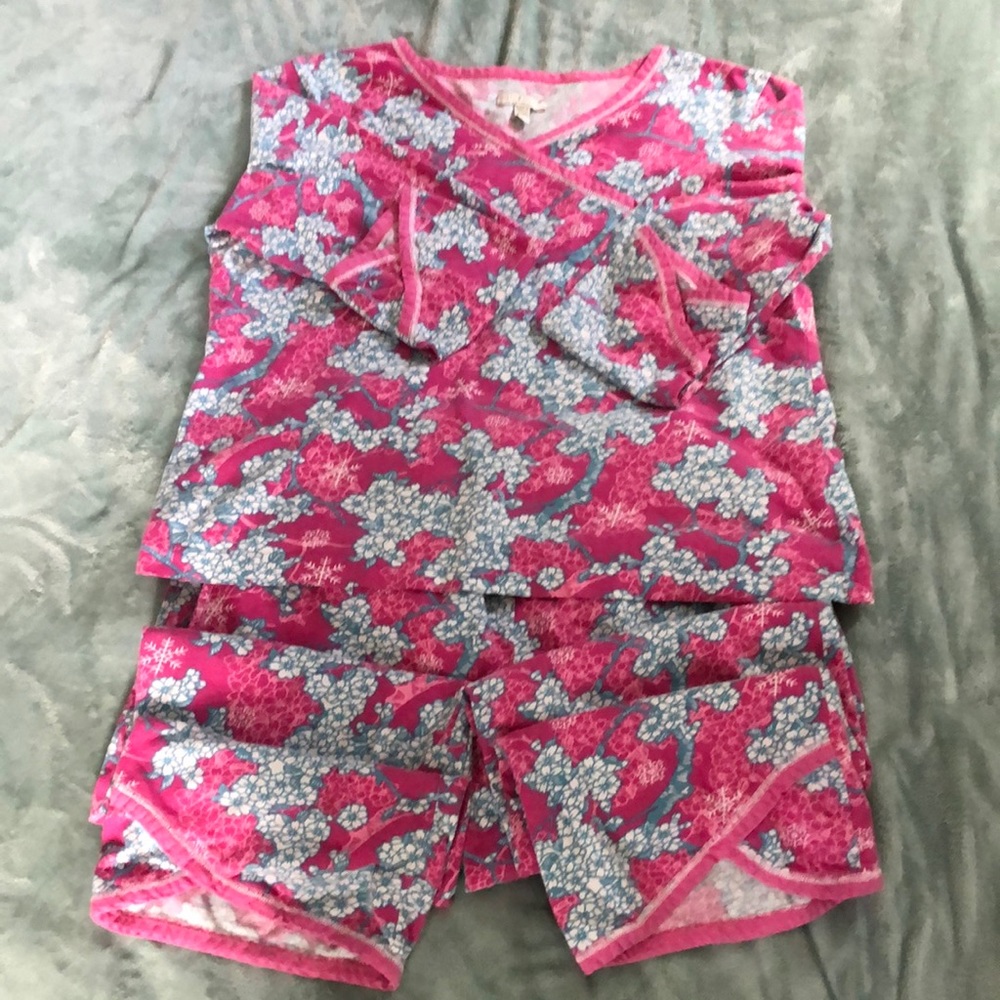 Garnett Hill green cotton PJs M/L